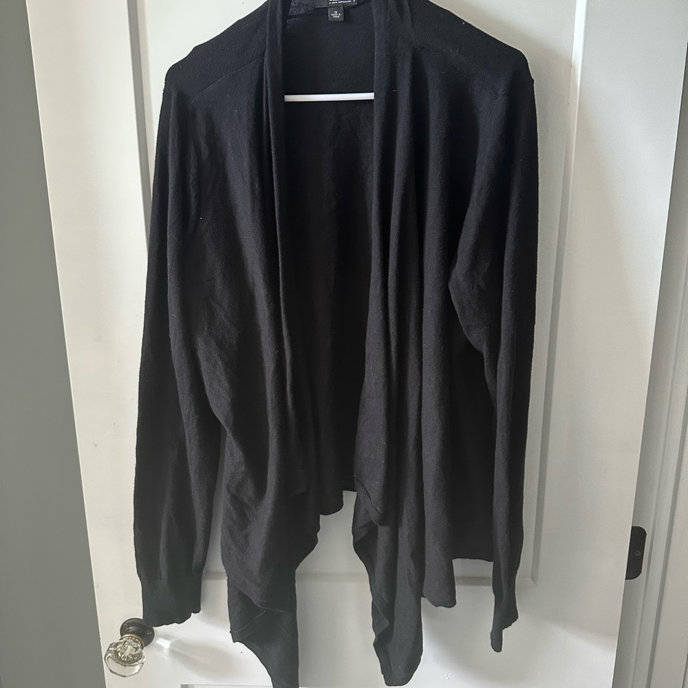 a.n.a Women's Black Open Front Shark bite Cardigan